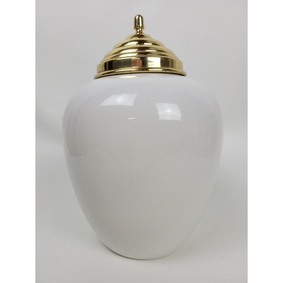 Vintage Royal Goedewaagen Delft Cleary Tobacco Jar Apothecary w Brass Lid  11.5" - Picture 5 of 11